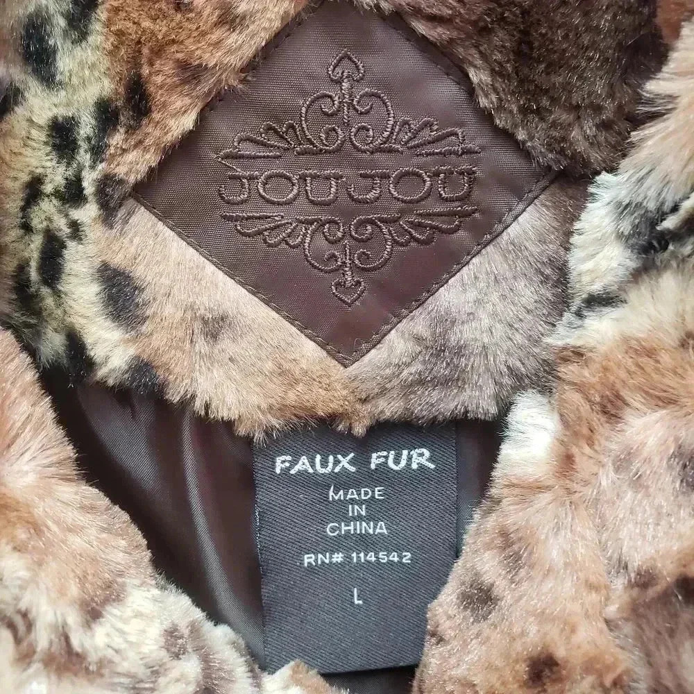 JOU JOU Faux Fur Animal Print Cape - Picture 5 of 5